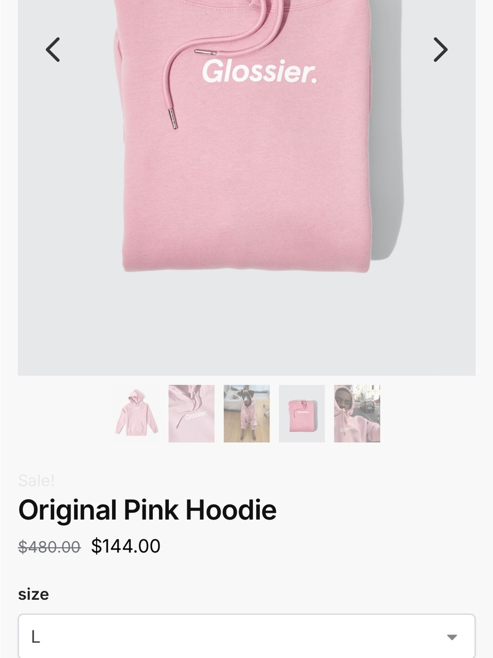 Glossier Pink Logo Hoodie - Women's Pullover